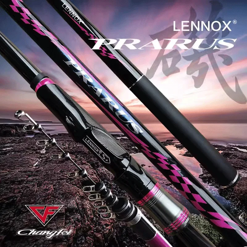 

LENNOX PRARUS Solid Tip Telescopic Rock Fishing Rod For Big Game Carbon Fiber Spinning Sea Hand Fishing Pole 430 530