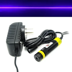 300mw 405nm linha localizador uv violeta/azul laser diodo módulo focusble lente de vidro 5v adaptador