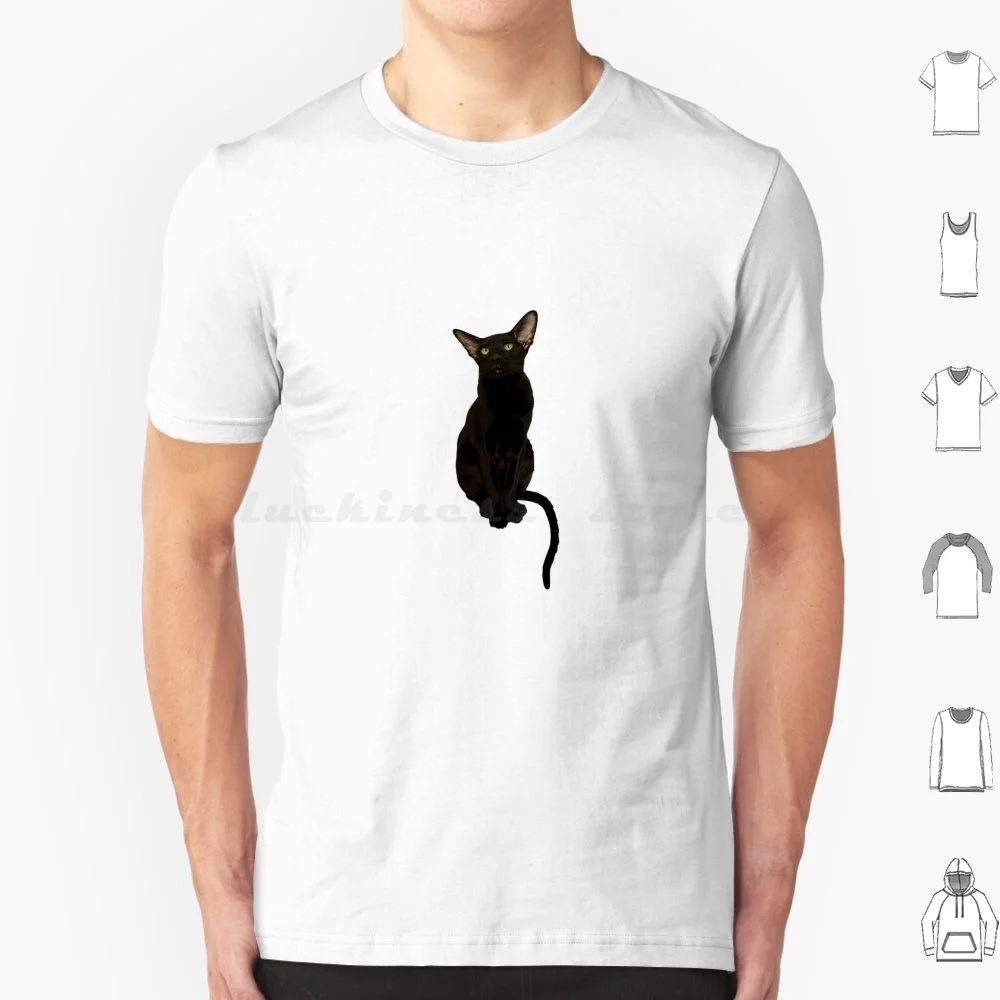 Ora Ii T Shirt Men Women Kids 6xl Shorthair Black Cat Cat Cute Void Halloween Big Ears Green Eyes Funny Dobby Cat Winstony Insta