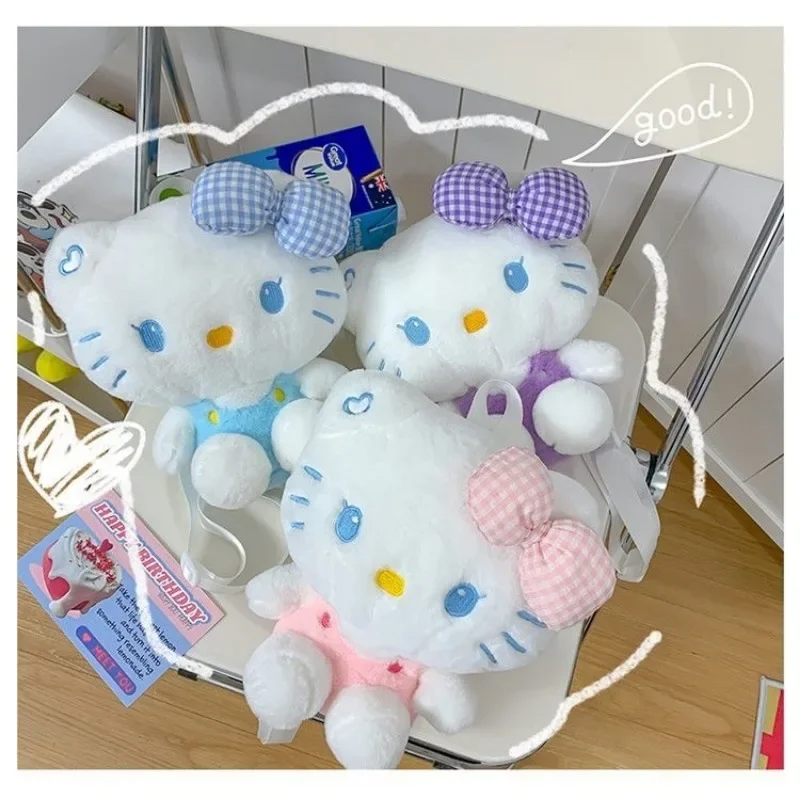 ใหม่ SANRIO Hello Kitty ตุ๊กตาสัตว์ยัดไส้ตุ๊กตาของเล่น plushie BAG อะนิเมะการ์ตูน KT ถุงกระเป๋าเป้สะพายไหล่ของขวัญสำหรับเด็กผู้หญิง