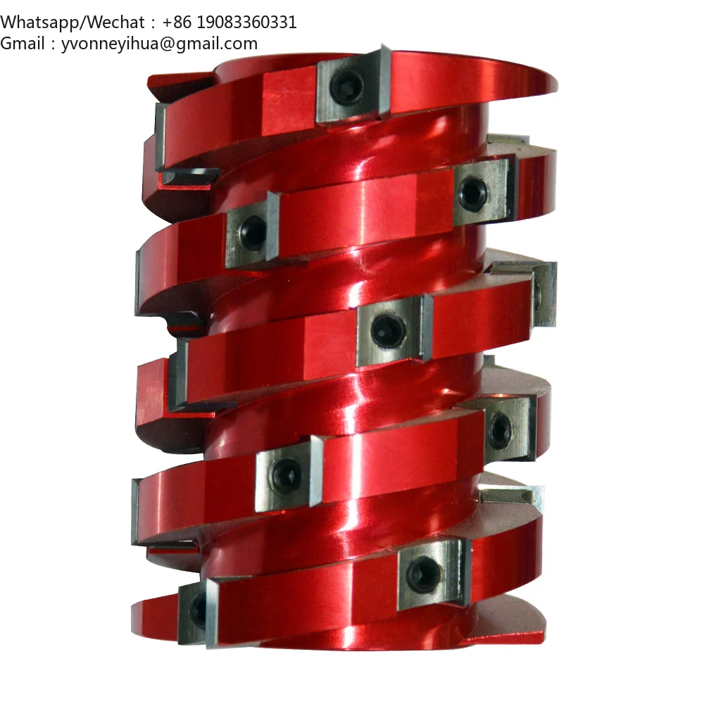 Raised Panel Cutter Segmented Cutterhead Planer Spiral Woodworking Tool Blade Table Spindle Helical 250X40mm Wood Moulder Head