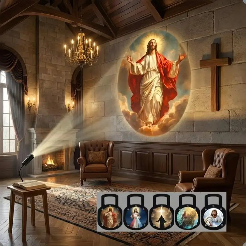 Religious Character Image Themed Portable USB Projection Light With 5 Patterns For Home Party Room Ceiling Background Decoratio