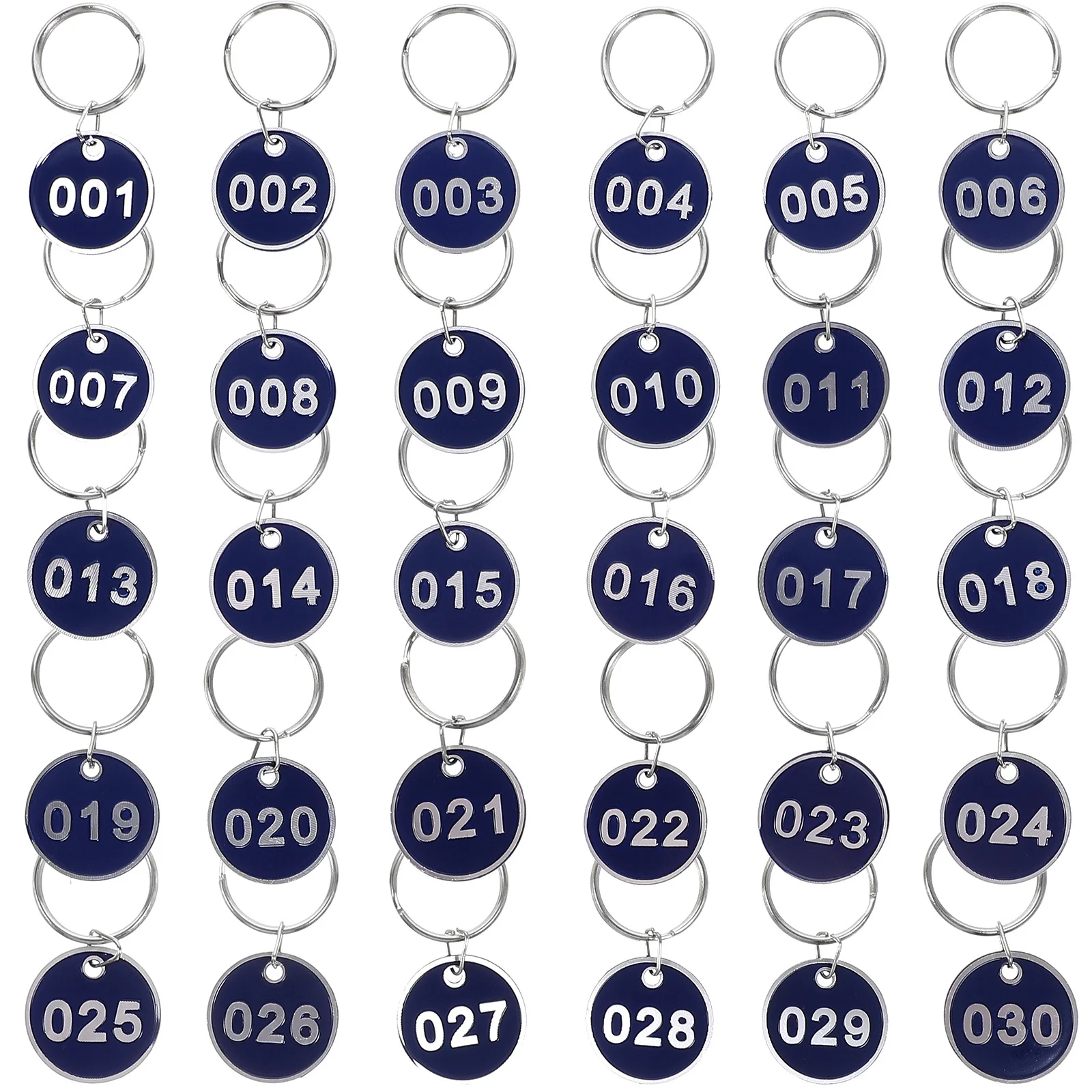 30 قطعة من علامات المفاتيح ذات الأرقام المستديرة، ملصقات سلسلة مفاتيح متينة لتحديد علامات علامة الأرقام لتعليق حلقات المفاتيح المحمولة