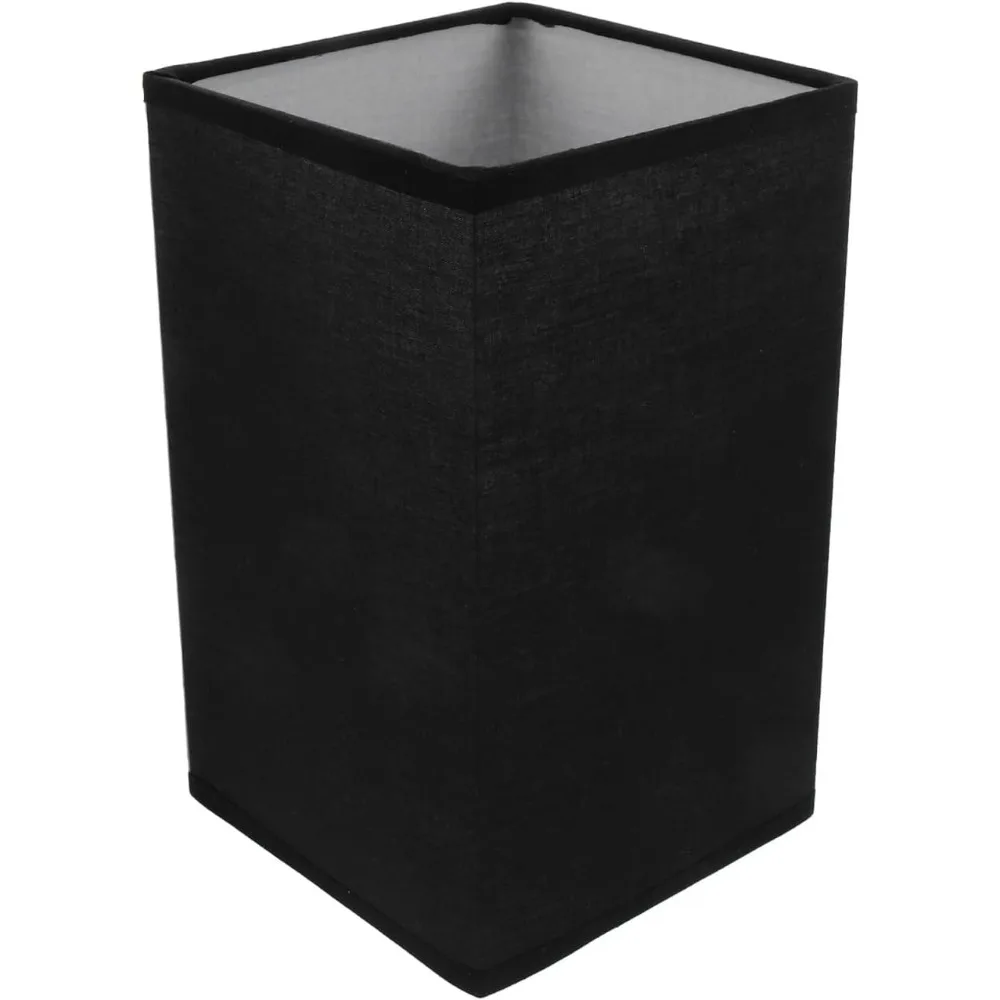 

square lampshade, 20x12x12cm fabric lamp shade, black fine linen replacement lamp shade for table lamp floor lamp (e27)