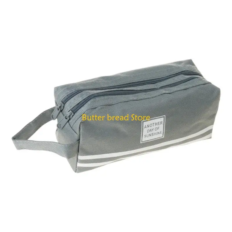 W89c bolsa lápis capacidade, bolsa lona camada dupla, bolsa armazenamento cosméticos para viagem, para