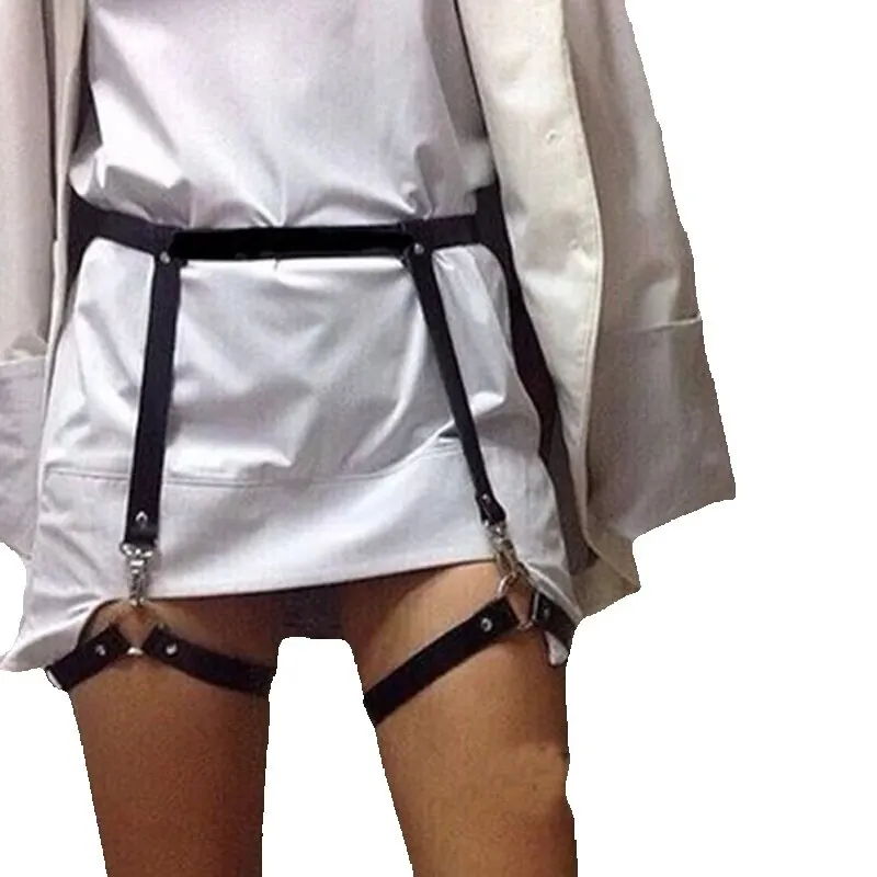 

Hot Sexy faux leather waist around leg harness suspenders punk cliped waist belt for women girdle decoration accessory