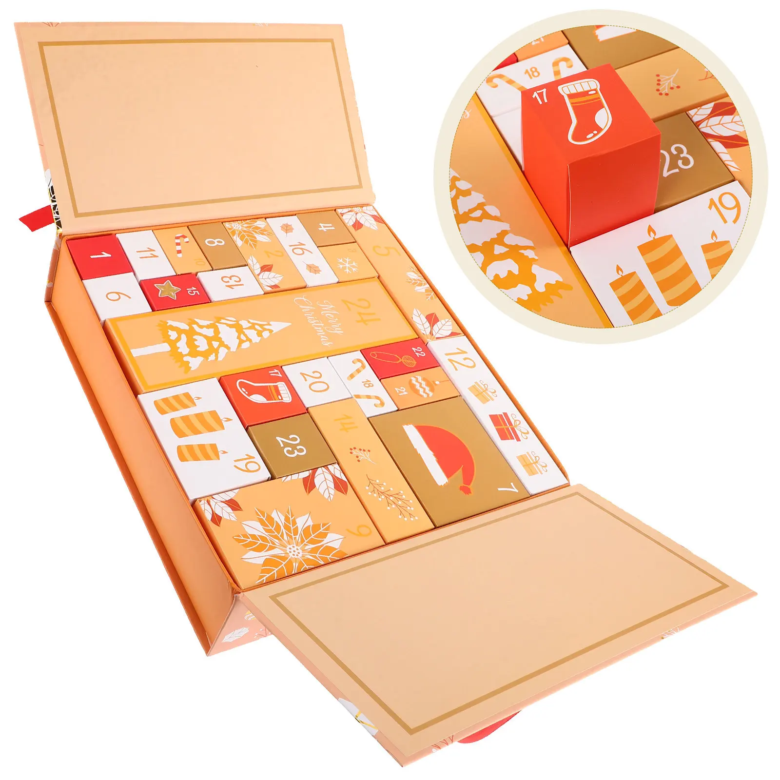 

24 Days DIY Christmas Advent Calendar Boxes Fillable Countdown for Holiday Xmas Decor Family Gift Surprise Treats Holder