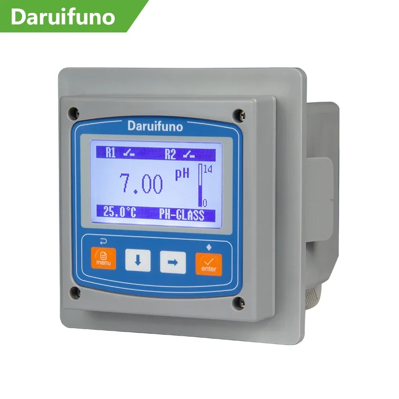 2 SPST IP66 industrial online ORP pH controller pH meter with LCD display screen