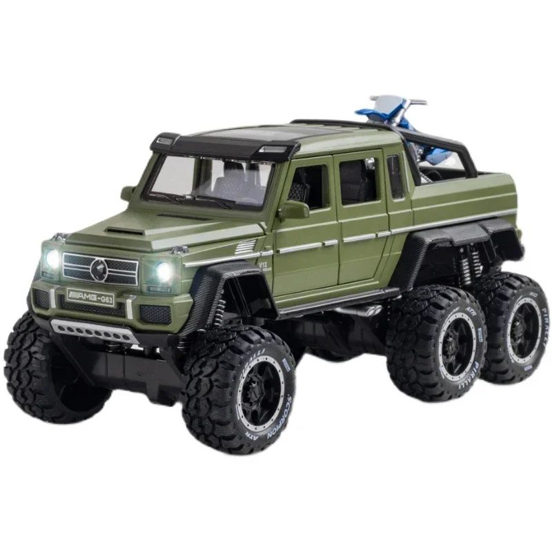 1:28 G63 6X6 AMG Tyre Off-Road Vehicle Alloy Car Diecasts & Toy Vehicles Car Model Off-Road Vehicle Car Toys For Children Gift