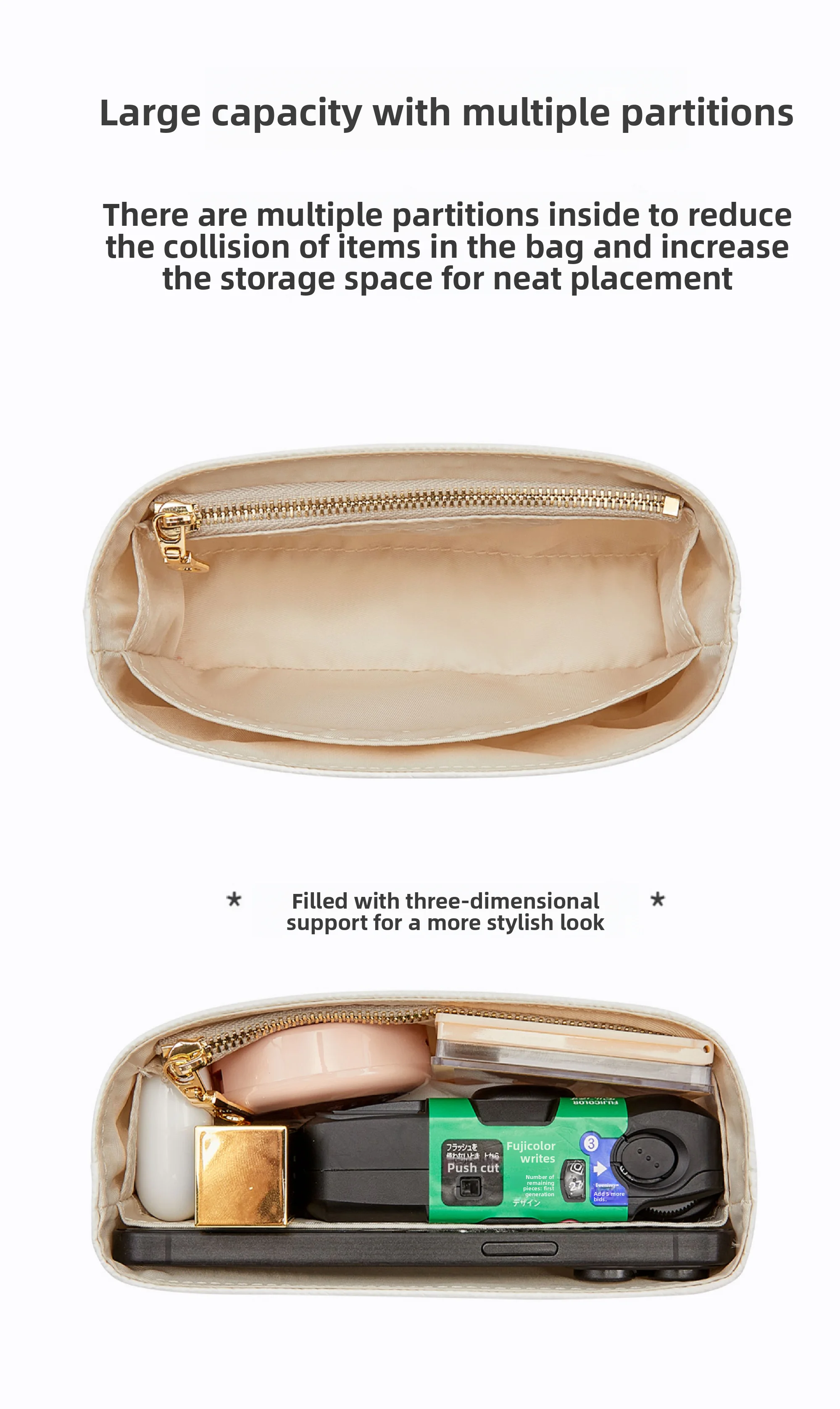 Bag Organizer Insert For Longchamp Mini Dupont Paper Bag Insert Storage Lightweight Bag Support Waterproof Bag Accessory