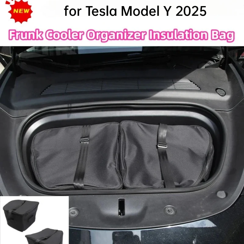 새로운 Tesla Model Y Juniper 2025 용 전면 트렁크 쿨러 주최자 상자 Frunk 절연 쿨러 보관 가방 야외 Livingfun 여행 썸네일 3