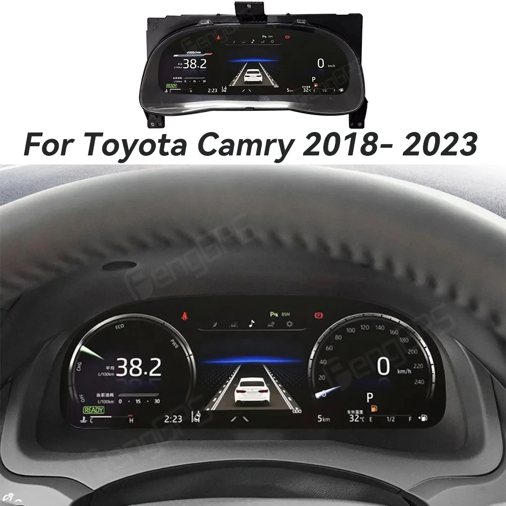 Dla Toyota Camry 2018-2023 Samochodowy odtwarzacz LCD na desce rozdzielczej Cyfrowy klaster Wirtualny kokpit Instrument Prędkościomierz Ekran jednostki