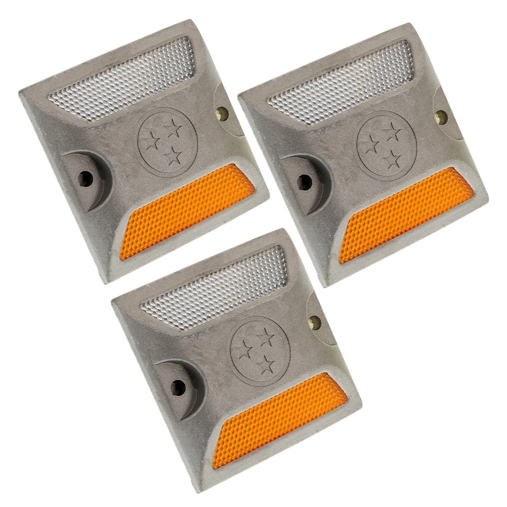 Marqueur réflecteur d'allée de chaussée réfléchissante de route de 3 pièces pour des réflecteurs de route de circulation en aluminium de sécurité d'allée d'autoroute