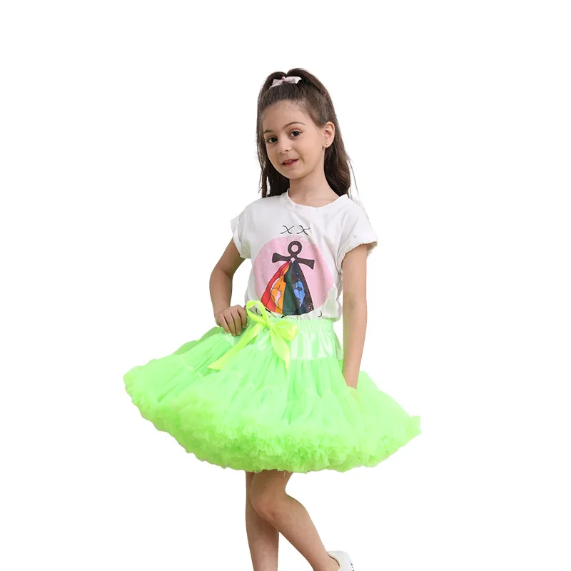 Baby Girl Skirt Fluffy Ballet Solid Princess Kids Tutu Skirt Wedding Birthday Party Lace Skirts Girls Clothes Children Clothing