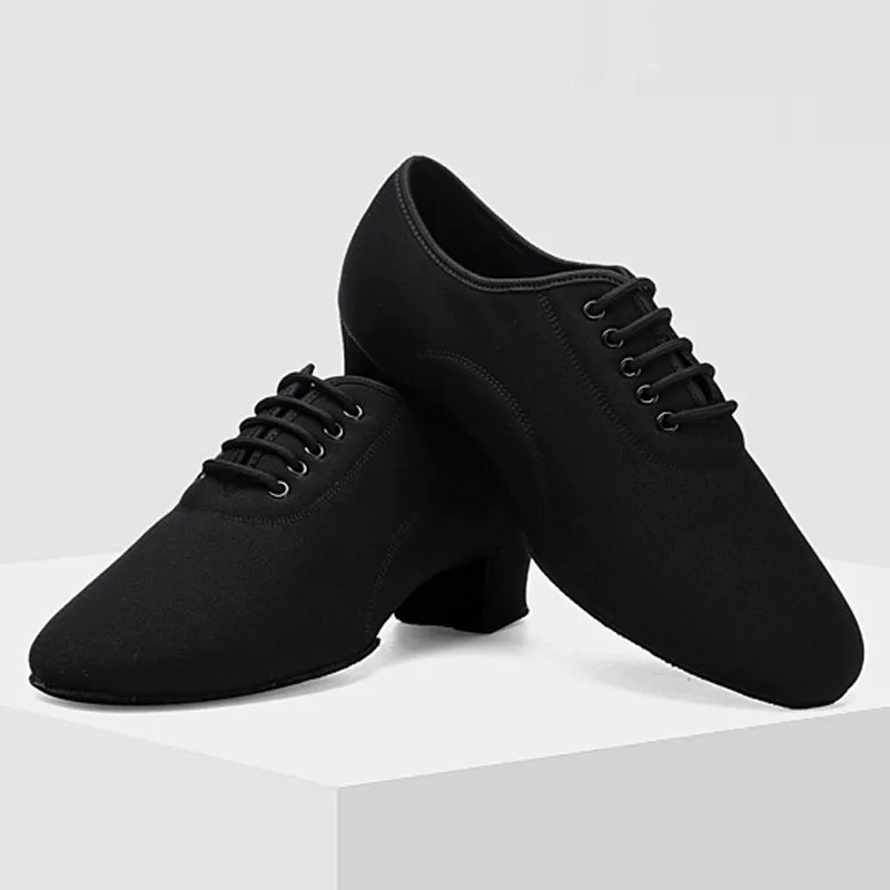 Chaussures de danse noires pour hommes, grande taille 46, chaussures de valse pour salle de danse intérieure, tango jazz, chaussures de danse modernes pour adultes, chaussures de performance latine