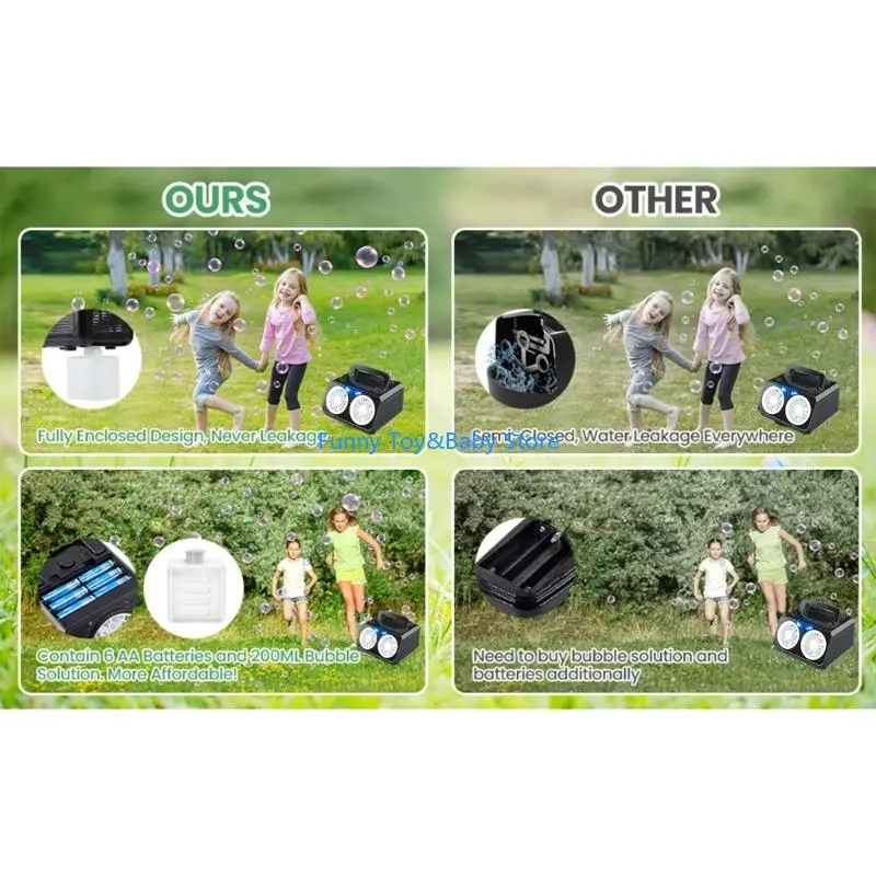 ماكينة فقاعات كهربائية ذات 26 فتحة محمولة باليد عالية الإخراج لحفلات المناسبات الخارجية والفقاعات الكبيرة والداخلية C90B