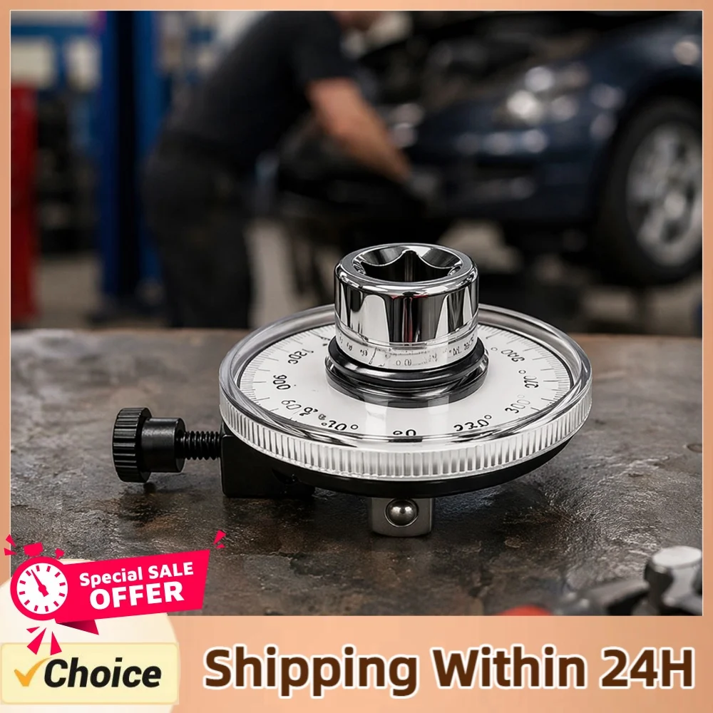 1/2 Inch Angle Torque Wrench 360 Degree Adjustable Digital Torque Adapter Angle Finder for Precision Angular Tightening