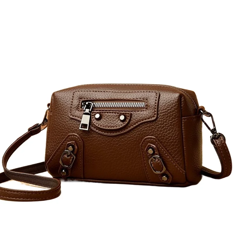 

High Quality High Appearance Level New Style High-end Small Square Bag Genuine Leather Women's Trendy Single-shoulder Crossbody