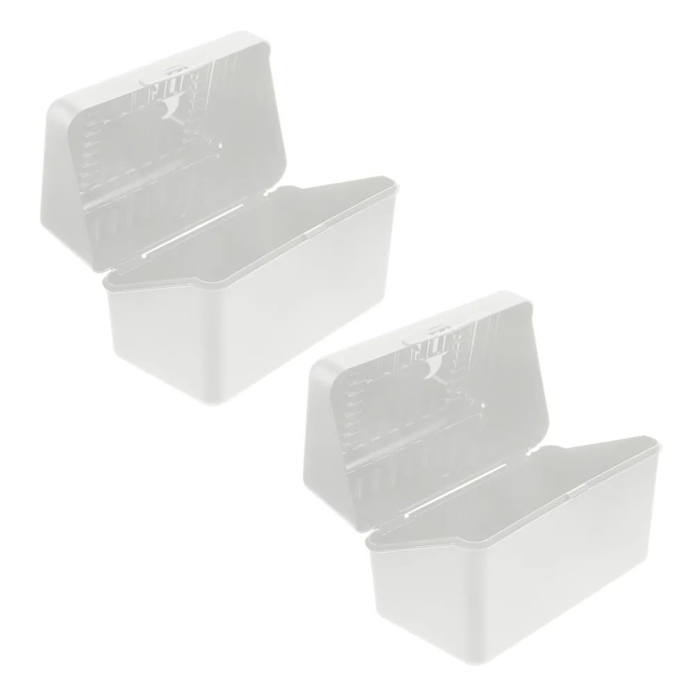 2Pcs Business Card Box Space Saving Desk Organizer Portable Office Cards Holder Practical Card Storage Case