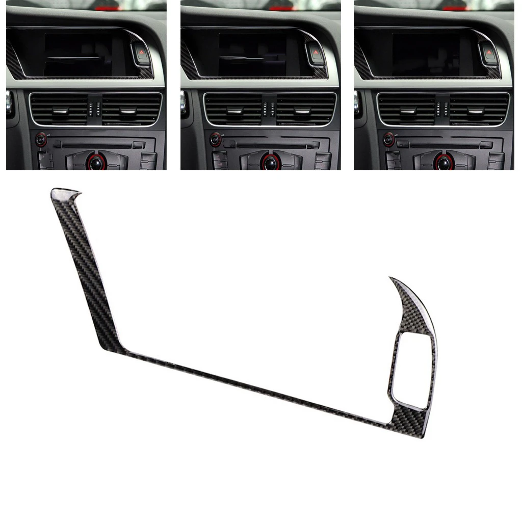 

For Audi A4 B8 2009 2010 2011 2012 2013 2014 2015 Center GPS Navigator Outer Frame Trim Cover Carbon Fiber