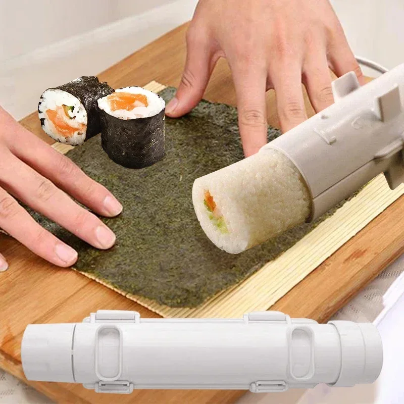 Quick Sushi Maker Japanese Roller Rice Mold Bazooka Vegetable Meat Rolling DIY Sushi Making Machine Home Kitchen Gadgets Tools