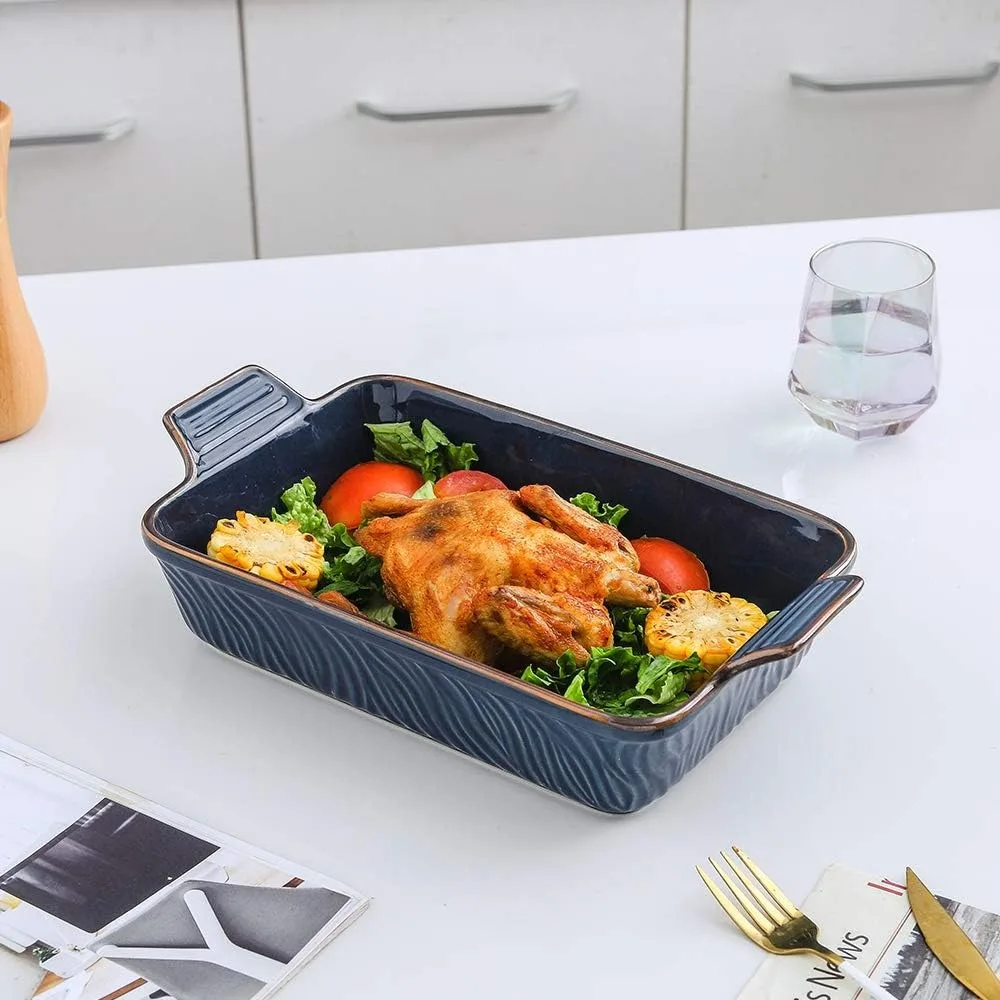 

Rectangular Lasagna Pan for Cooking, Cake Dinner, Kitchen, 9 x 13 Inches, Texture Series 3-Piece, Baking Dishes & Pans