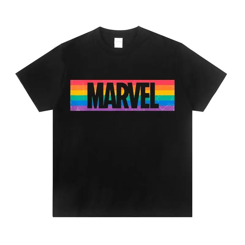 

Marvel Superheroes Graphic Print Cotton T Shirts for Men 2025 Summer Casual Short Sleeve Tees Streetwear Comic Movie T-shirt