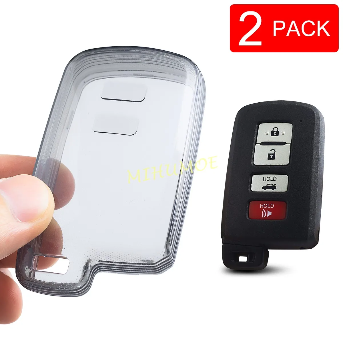 

For Toyota Transparent Remote Car Smart Key Shell Case Corolla Camry RAV4 Highlander Avalon Land Cruiser 2016 2017 Accessories