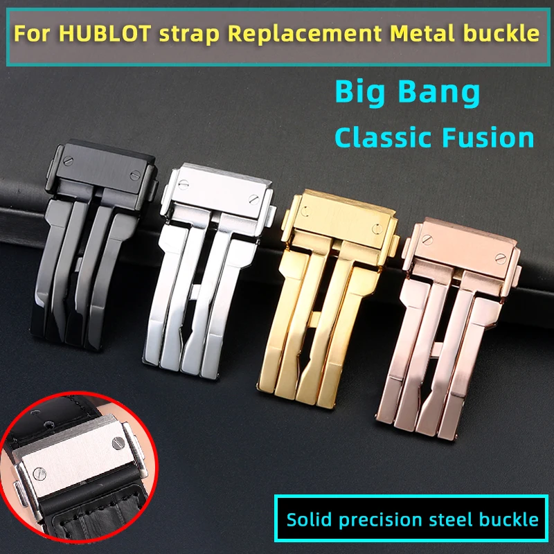 

Men Solid Metal Clasp For HUBLOT Classic Fusion Big Bang Clasp Women Yubo Silicone Leather Buckle Replacement Buckle 18mm 22mm