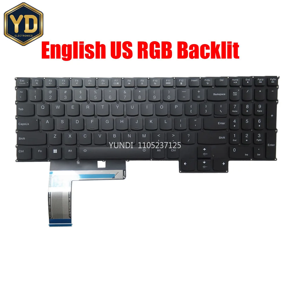 YD Laptop Keyboard For Lenovo For Legion Pro 7 16IRX9H 83DE English US With RGB Color Backlit Black New