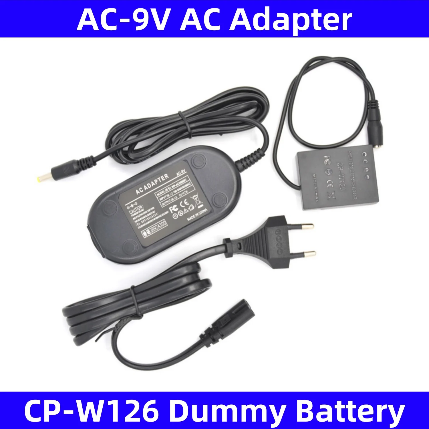 

AC-9V Power Adapter CP-W126 Dummy Battery NP-W126 Charger for Fujifilm X-A2 A1 X-Pro2 X-E3 X-E2S X-T1 T2 T3 X-T20 X-T30 T10 X-m1