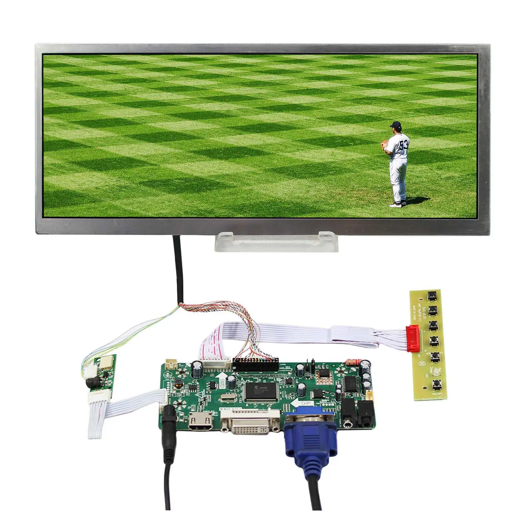 HD-MI VGA DVI LCD مجلس 12.3 بوصة HSD123KPW1-A30/HSD123KPW2-D10 سطوع 850nit للسيارة وحدة عرض ، شاشة الإعلان