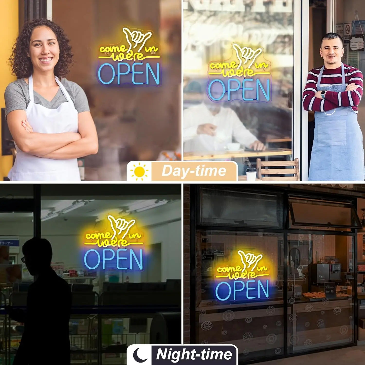 Come In We Are Open Neon Signs Dimmable LED Open Neon Sign Wall Decor For Bars Cafes Clubs Stores Beer Coffee Store