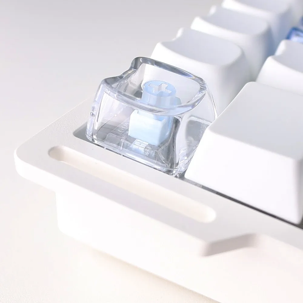 10Pcs Cute Transparent Cat Shaped Keycaps 1U PBT MAO Profile Keycaps Cartoon Blank Key Caps For MX Switch Keyboard