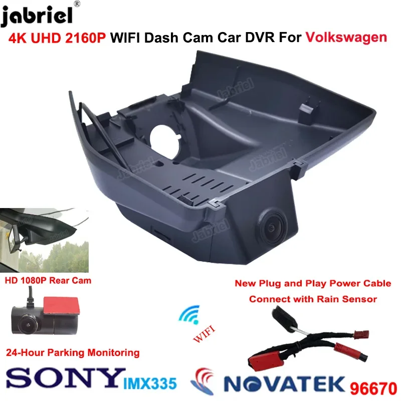 4K Dash Cam Car Dvr Rear Camera Dual Lens Recorder for Volkswagen id 3 for Volkswagen id3  for vw id3 for vw id 3 2020 2021 2022