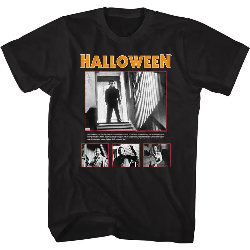Halloween Pics and Quote Black Adult T-Shirt