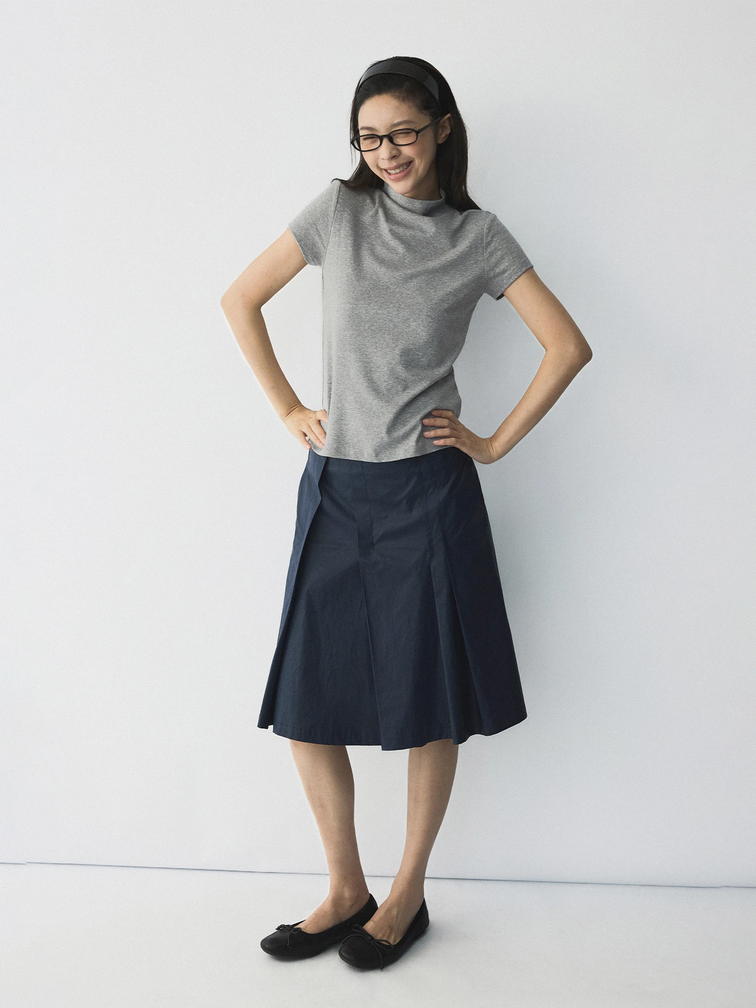 Matte Cotton Opaque Rice Restaurant Moonlight Flowing Sand Paper Feel Lightweight Sturdy Pleated School Half Skirt