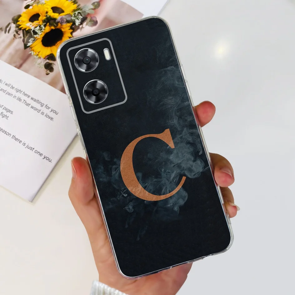 For Cover OPPO A57 A77 4G 2022 Phone Case CPH2387 CPH2385 Cute Letters Slim Soft Silicone Funda For OPPO A57S A57e OPPOA57s Capa