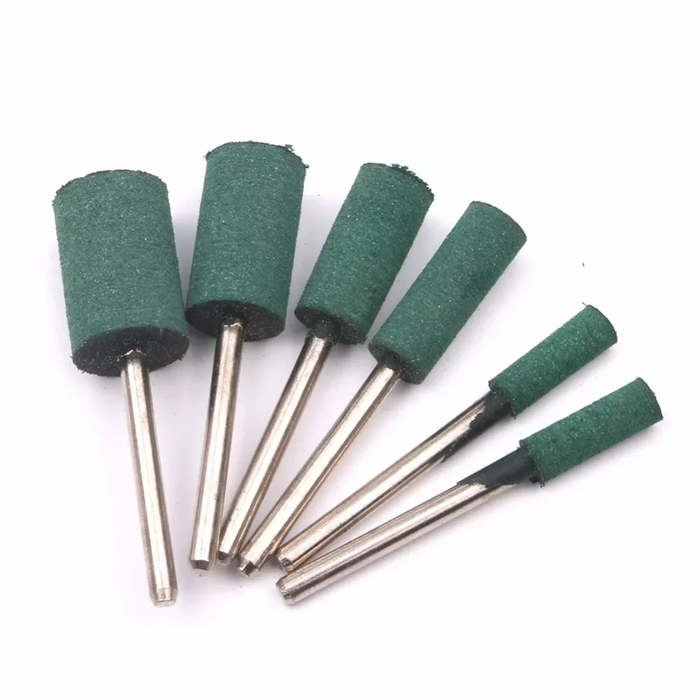 

10 шт. цилиндрических резиновых полировальных насадок, абразивные шлифовальные борфрезы, инструмент с креплением 4/5/6/8/10/12 мм