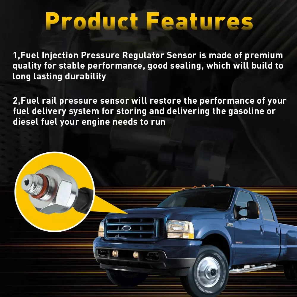 1x New Replacement Fuel Rail Pressure Sensor For Ford F250 F350 F450 F550 F650 F750 7.3 1807329C92 F4TZ-9F838-A F6TZ-9F838-A 6
