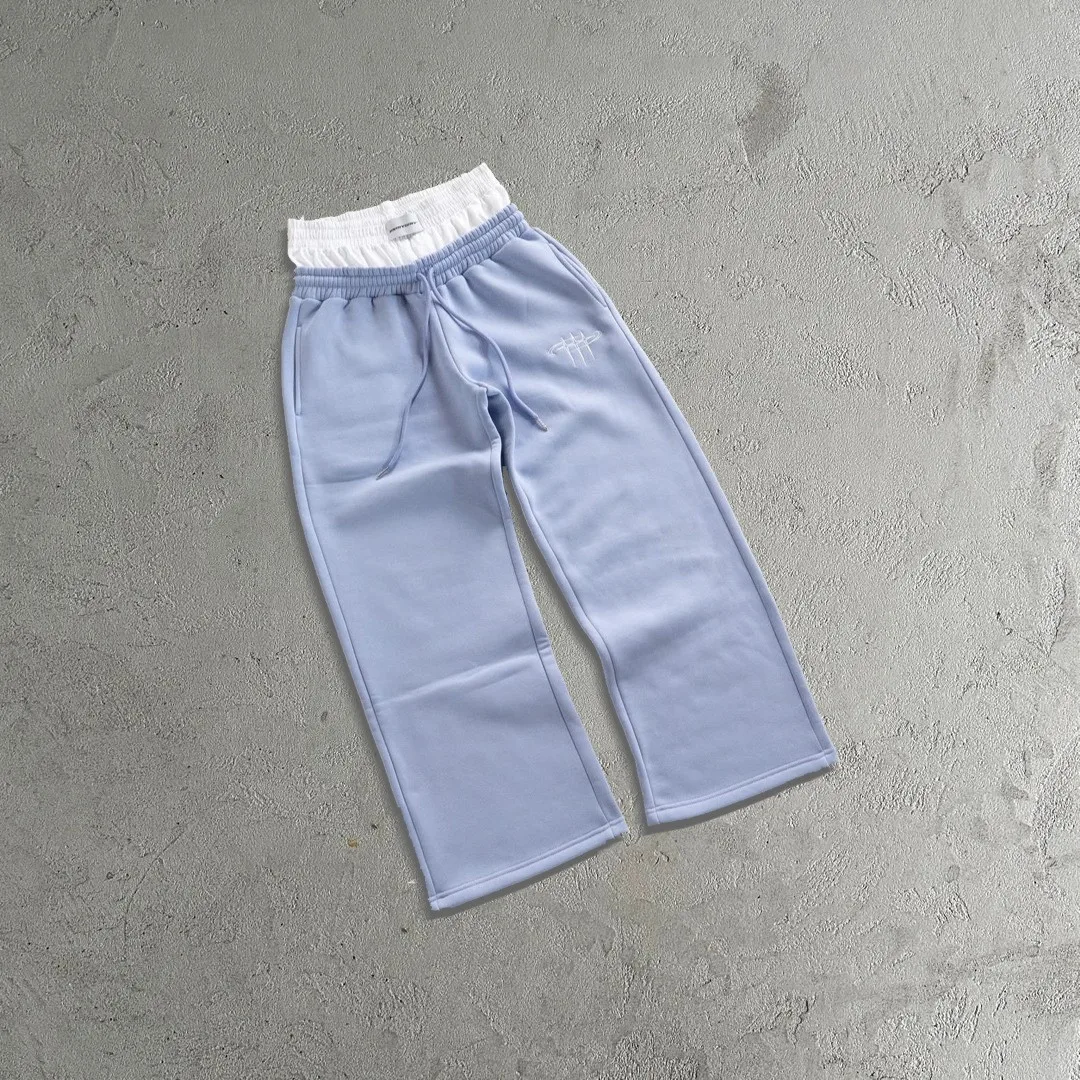 Pantaloni sanitari in due pezzi finti da donna alla moda americani retrò Street Hip Hop larghi a doppia vita