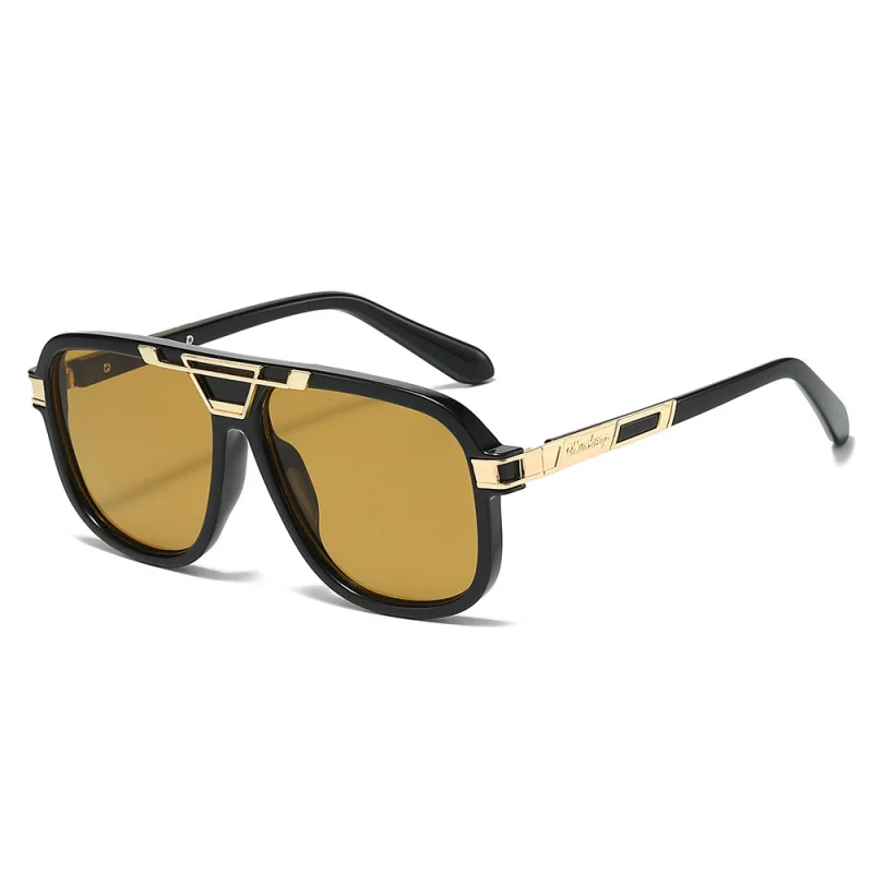 Mens Vintage Double Bridge Aviator Sunglasses Classic Square Pilot Driving Glasses Retro Fashion Sun Glasses for Men UV400
