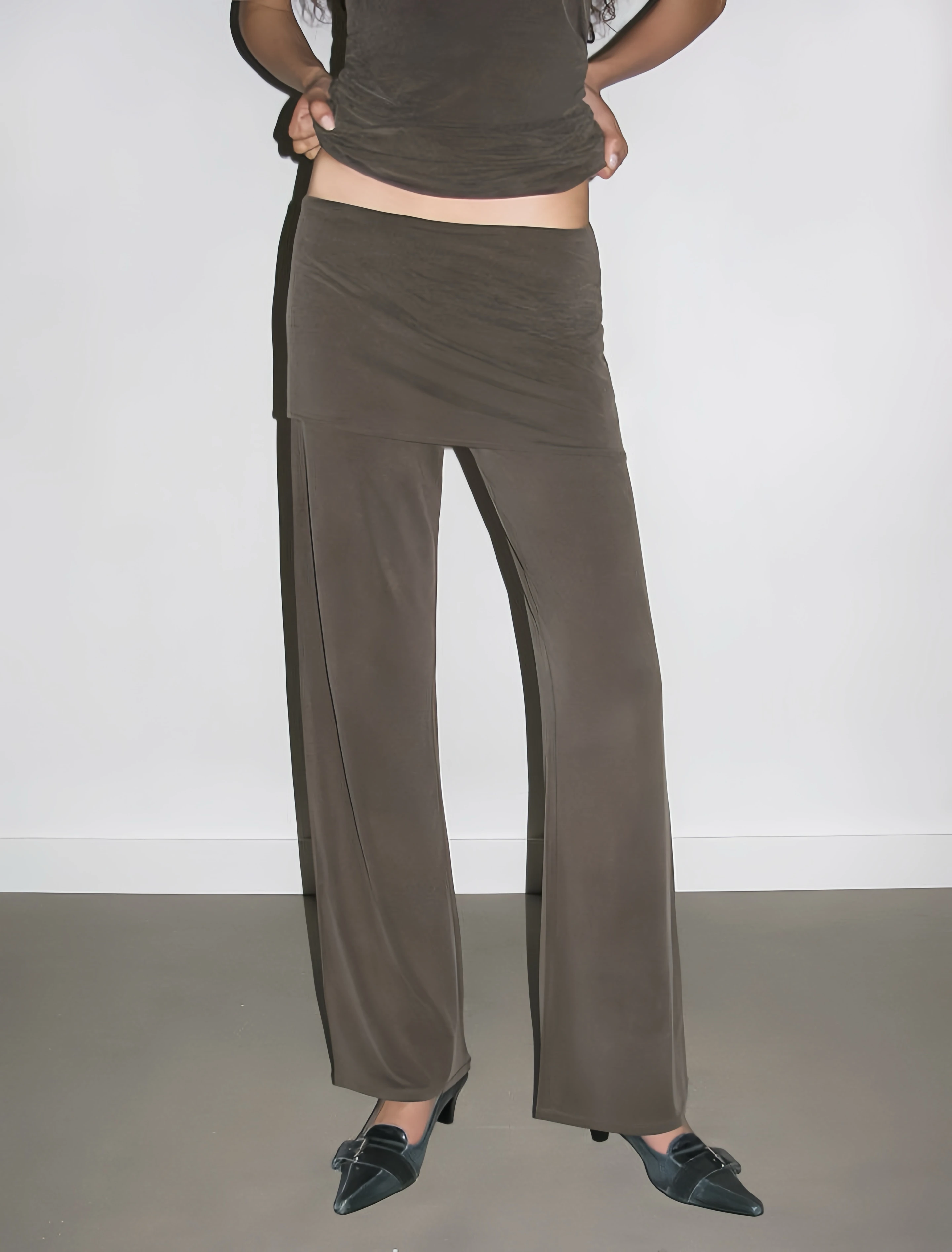 paloma wool Spain new elastic soft casual culottes elastic waist wide-leg trousers