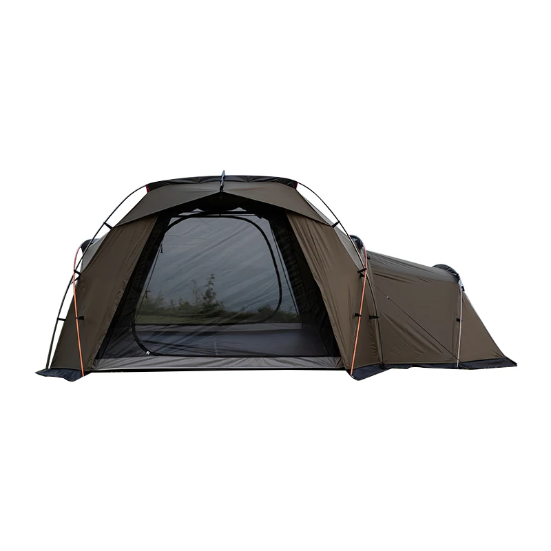 Professional Outdoor Self-Standing Tunnel Tent 2/4/6 Person Camping Gear Two Bedrooms and One Living Room Large Space Safe House