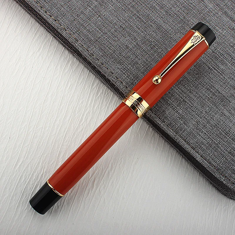 JINHAO 100 Füllfederhalter mit Tintenkonverter (rot mit Jinhao-Logo, mittlere Spitze 0,7 mm) – Detail 1