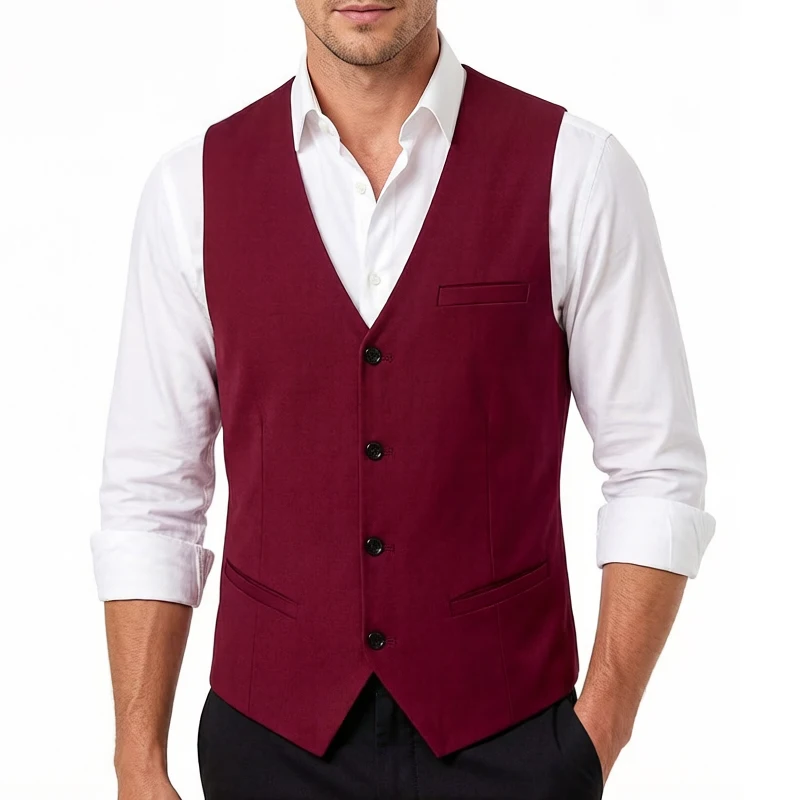 

Мужской формальный жилет для делового или повседневного стиля, приталенный, для мужчин