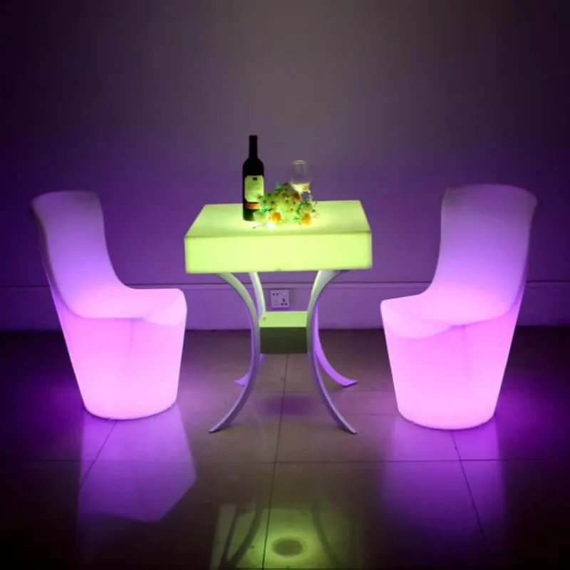 Plastic Outdoor Rechargeable Remote Control Light up Illuminated Led Chair for bar