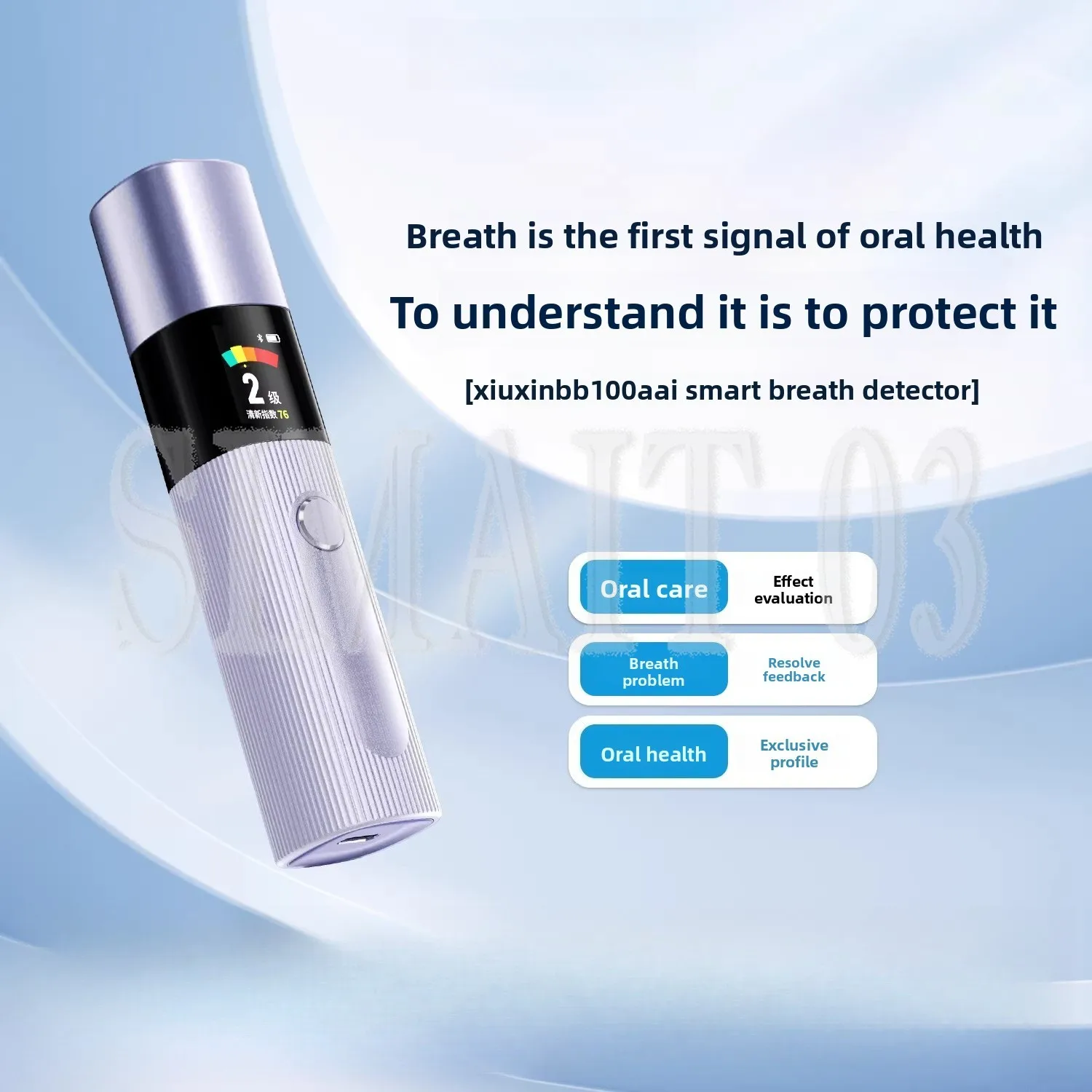 Smart AI Bad Breath Detector | Portable Oral Care Analyzer with Bluetooth | Home Use Halitosis Tester