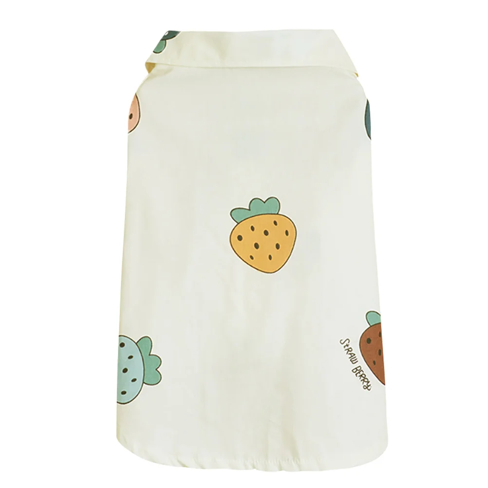 

Comfortable Cotton Strawberry Cat Shirt Breathable Pet Costume Small Puppy Apparel for Daily Use and Special Occasions