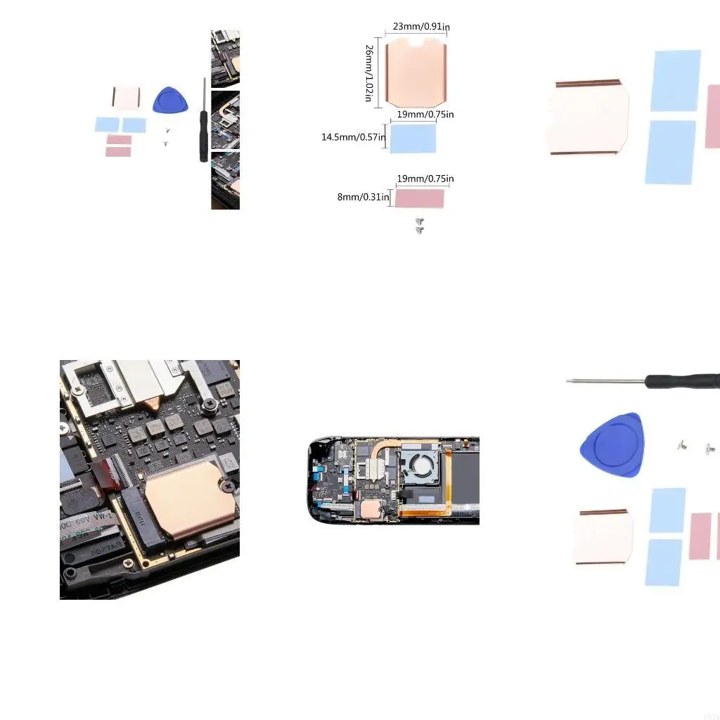 193A for Steam-Deck 2230 SN740 Thermal Conductivity Cooler Plate Copper Heatsink Cooling Copper Sheet Thermal Pads